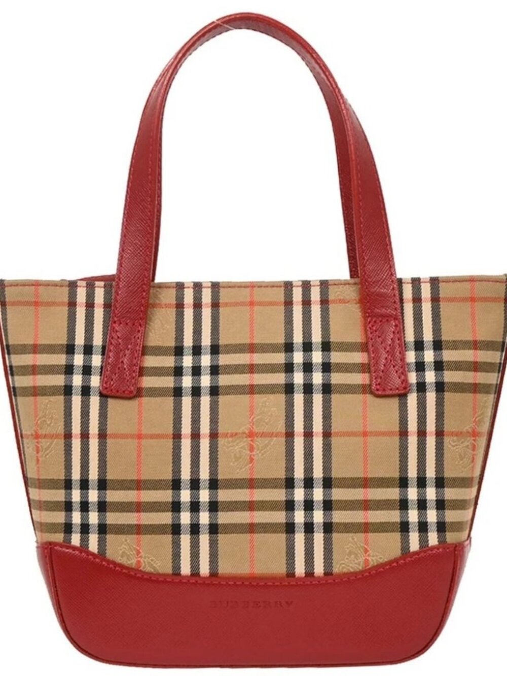 Burberry Beige Canvas House Check Tote Handbag